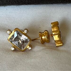 Julie Vos Earrings, 24k Gold Plate with semi-precious gemstones, New w/out Tags